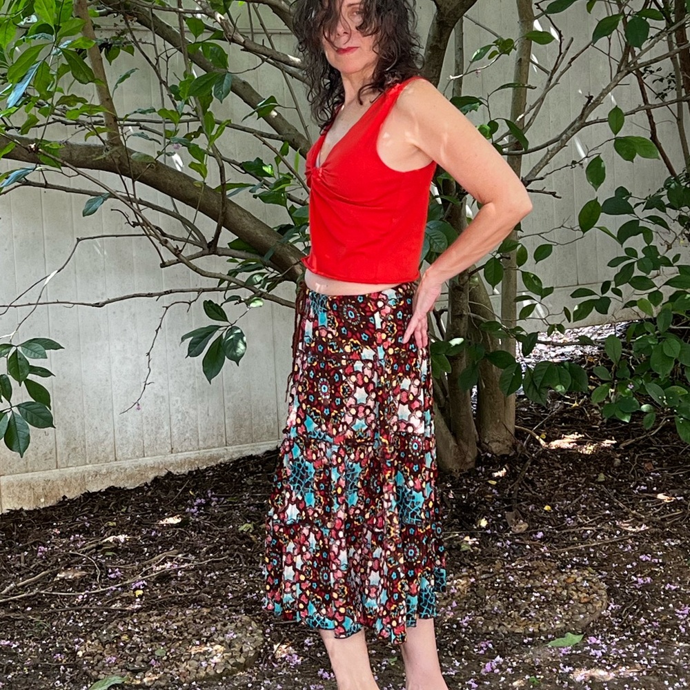 Sag Harbor Cottage Tiered Midi Skirt